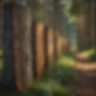 Ecological Advantages of Pine in Fencing An illustration showing the ecological benefits of using pine materials in fencing.