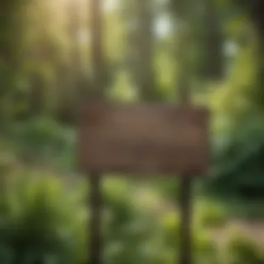 Close-up of a pollinator garden sign educating visitors on local species