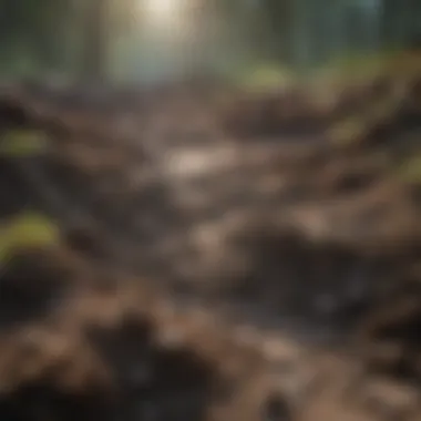 Contaminated Soil in Woodlands Close-up of soil contaminated by industrial waste with reduced fertility