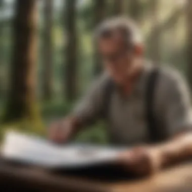 Reviewing Revocable Living Will Forms A thoughtful individual reviewing legal documents