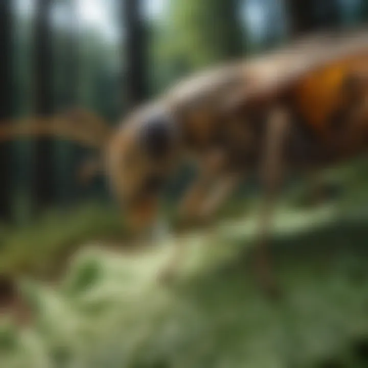 Close-up of a sap-sucking insect on a leaf