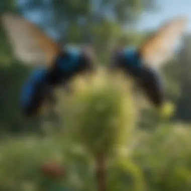 Conservation Strategies for Blue Carpenter Bees Illustration of conservation efforts for blue carpenter bees