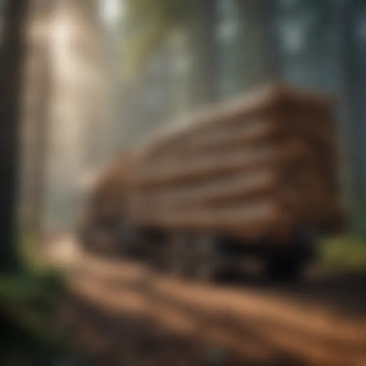 A forwarder transporting timber through a forest