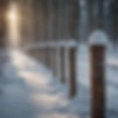 Close-up of snow accumulation against a barrier