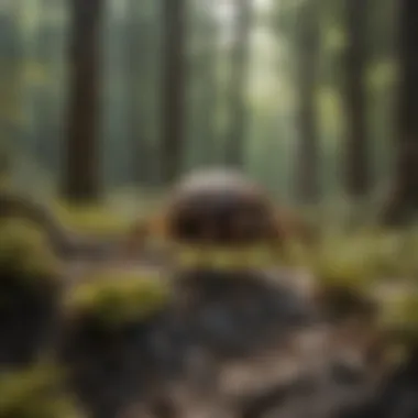 Potential tick habitats in nature Scenic area where ticks might be found