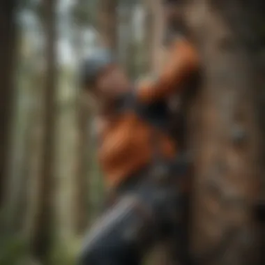 Advanced Climbing Equipment Innovative climbing gear used by forestry professionals