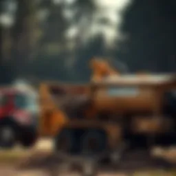 A robust commercial wood chipper in action, efficiently processing branches
