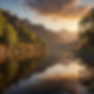 Scenic view of Vail Lake at sunrise