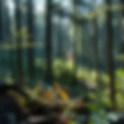 A forest ecosystem highlighting biodiversity
