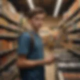 Teenager working at a local store