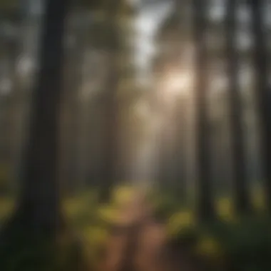 A scenic view of a pine forest in Florida, ideal for hunting